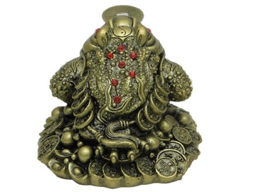 Золотая трехлапая лягушка с рисунком монеты 1 - фэн-шуй