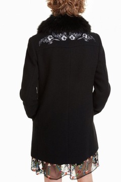 DESIGUAL COLLIN płaszcz czarny hafty r.38 PH50 1