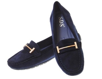 ЛОФЕРЫ ЖЕНСКИЕ ЗАМШЕВЫЕ Темно-синие, размер 40