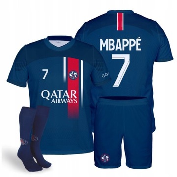 MBAPPE PARYŻ KOMPLET STRÓJ PIŁKARSKI ROZMIAR 164 + GETRY