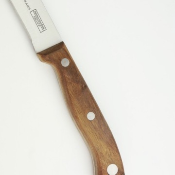 НАБОР КУХОННЫХ НОЖЕЙ 6 ЭЛ. ДЕРЕВЯННЫЙ БЛОК СТАЛЬНЫЕ ЛЕЗВИЯ ДЛЯ КУХНИ