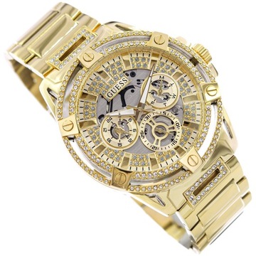 MĘSKI ZEGAREK GUESS GW0497G2 KING GOLD Z CYRKONIAMI MODOWY