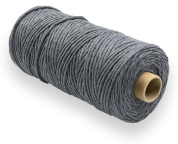 Sznurek bawełniany do makramy 5mm 100m GRAFIT