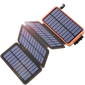Солнечный банк питания 25000MAH солнечное зарядное устройство 6W