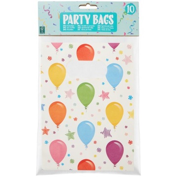 Torebki papierowe prezentowe urodziny balony 10x
