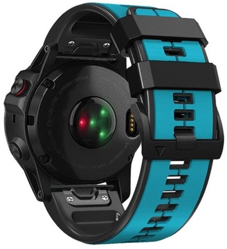 BŁĘKITNO-CZARNY Pasek Garmin Epix 2 PRO 47mm (szerokość 22mm)