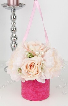 Букет в супер РОЗОВОЙ коробке, цветы POWDER LUX