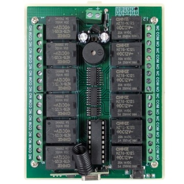 Радиоконтроллер-реле 12 каналов - 12/24 В - дистанционное управление