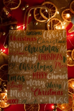 Элегантные бумажные СУМКИ с Рождественским ПРИНТОМ ДЛЯ УПАКОВКИ ПОДАРКОВ