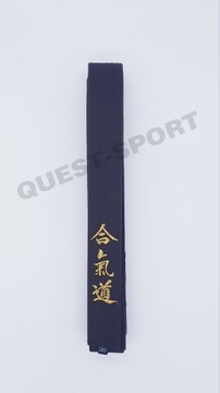Pas do Aikido Czarny 280 cm z haftem