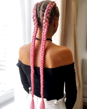 СИНТЕТИЧЕСКИЕ ВОЛОСЫ ДЛЯ МОСТОВОГО ОМБРЕ ЦВЕТНЫЕ БРИТАНСКИЕ ПЯДИ 130 СМ