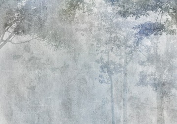 FOTOTAPETA PREMIUM BETON DRZEWA LAS SZARA NA BETONIE BOHO SYPIALNIA 450x315