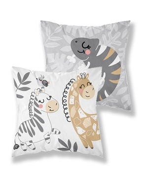 Poszewka dwustronna bawełniana 40x40 Zebra Żyrafka