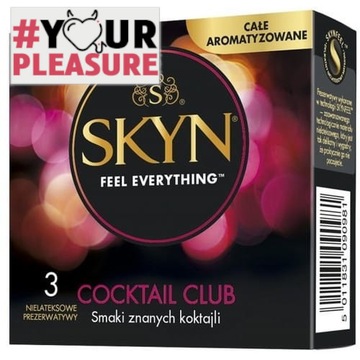 NIELATEKSOWE PREZERWATYWY SMAKOWE SKYN Cocktail 3x