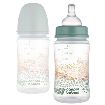 CANPOL BABIES BUTELKA ANTYKOLKOWA EASY START MOUNTAINS 240 ML ZIELONA 3M+