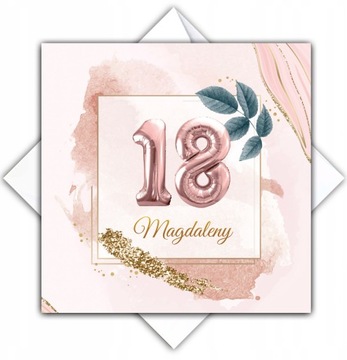 Zaproszenie na Osiemnastkę 18 Urodziny GLAMUR imię