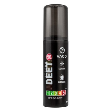 VACO Strong spray na kleszcze, komary 50% DEET + geraniol 80 ml skuteczny