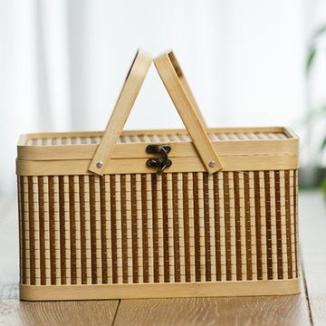KOSZ BAMBUSOWY KOSZ DO PRZECHOWYWANIA JAJK BAMBUSOWY DEKORACYJNY KOSZ