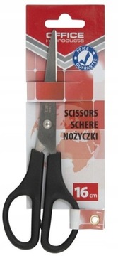 NOŻYCZKI BIUROWE KLASYCZNE16CM CZARNE