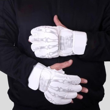 Перчатки ММА Боксерские перчатки на полпальца для ударов по белому скелету