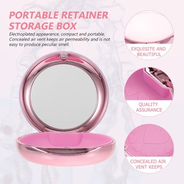 Travel Retainer Case Mirrored Braces Box Storage