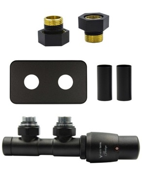 Zawory termo 50mm TWINS czarny str prawy GZ1/2 AiO