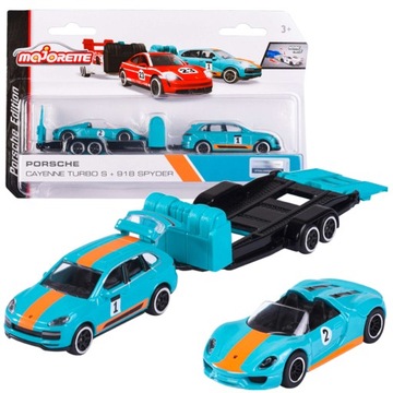 ZESTAW AUT PORSCHE CAYENNE WYŚCIGÓWKA Z PRZYCZEPĄ