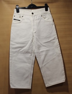 damskie SPODNIE spodenki jeansowe białe r. S / M