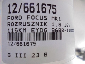 FOCUS MK1 STARTÉR 96BB-11000-AC 1,8 16V