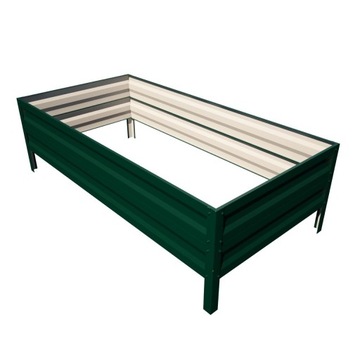 Grządka ogrodowa 40cm podwyższona metalowa OCYNK 65x200cm zielona