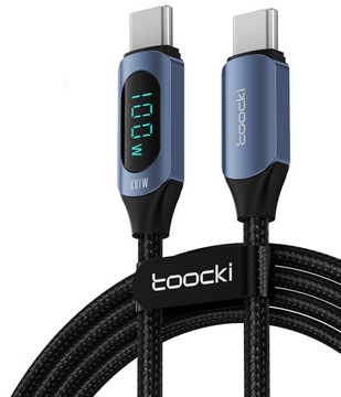 Kabel USB C PD QC 4.0 100W z Wyświetlacz Super Szybkie ładowanie Mocny 1m.