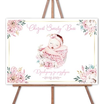 PLAKAT na Chrzest Święty personalizowany ozdoba