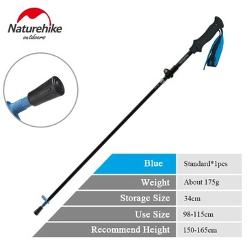 Naturehike Ultralight z włókna węglowego 5-sekcyjny składany regulowany ki