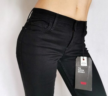 rurki LEVI`S 710 Super Skinny W24 L32 czarne XXS