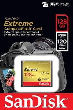 Карта памяти SANDISK Extreme Compact Flash 128 ГБ 120/85