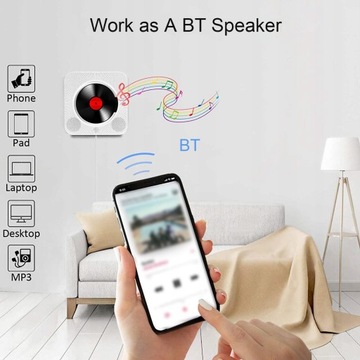 Портативный музыкальный проигрыватель Bluetooth CD Radiofm