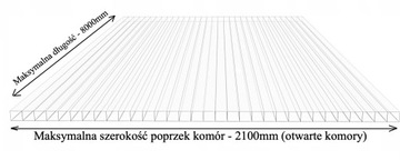 Сотовый поликарбонат 6000х2100, бесцветный, 4 мм.