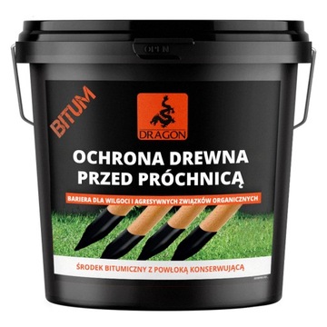 Środek Ochrony Drewna Przed Próchnicą 1L Czarny Bitum Dragon bitumiczny