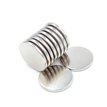 MAGNES NEODYMOWY WALCOWY 20x2 mm MOCNY, okrągły, krążek, HUNTER - 10 SZTUK