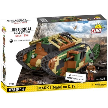 KLOCKI COBI-2993 CZOŁG MARK I (MALE) NO C.19. 878KL