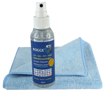ROGGE Płyn mycia ekranów 100ml + ściereczka 40x40