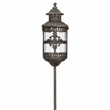 LAMPION OGRODOWY do wbicia w trawnik retro vintage METAL SZKŁO