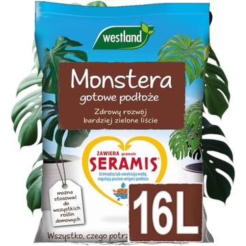 ZIEMIA DO MONSTERY - MONSTERA GOTOWE PODŁOŻE Z SERAMIS WESTLAND AŻ 16L