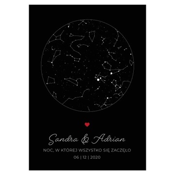 Personalizowany plakat Mapa Układ Gwiazd 30x40cm