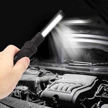 МОЩНАЯ ЛАМПА ДЛЯ МАСТЕРСКОЙ, СВЕТОДИОДНЫЙ КРЮК, МАГНИТ, ПЕРЕЗАРЯЖАЕМЫЙ USB, 2x COB