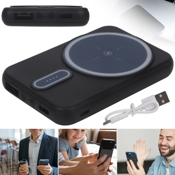 MAGNETYCZNY 10000MAH PRZENOŚNA POWERBANK KOMPATYBILNY Z IPHONE 14 13 12