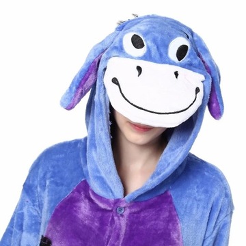 Piżama Onesie Kigurumi Kostium Przebranie Osiołek Kłapouchy S: 145-155cm