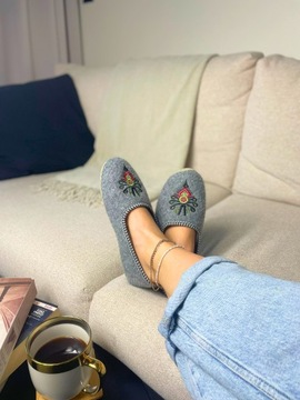 ТАПОЧКИ ЖЕНСКИЕ ВОЙЛОЧНЫЕ УДОБНЫЕ ДОМАШНИЕ ТАПОЧКИ ТАПОЧКИ + БЕСПЛАТНАЯ ЛОЖКА