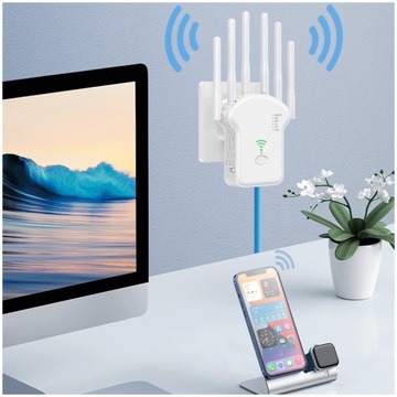 Усилитель сигнала Wi-Fi, повторитель сети 1200 Мбит/с 802.11ac/11a/11b/11g/11n