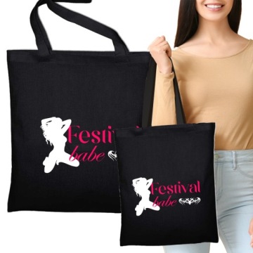 Torba Eko Black Na Zakupy Zabawne FESTIVAL BABE Wz